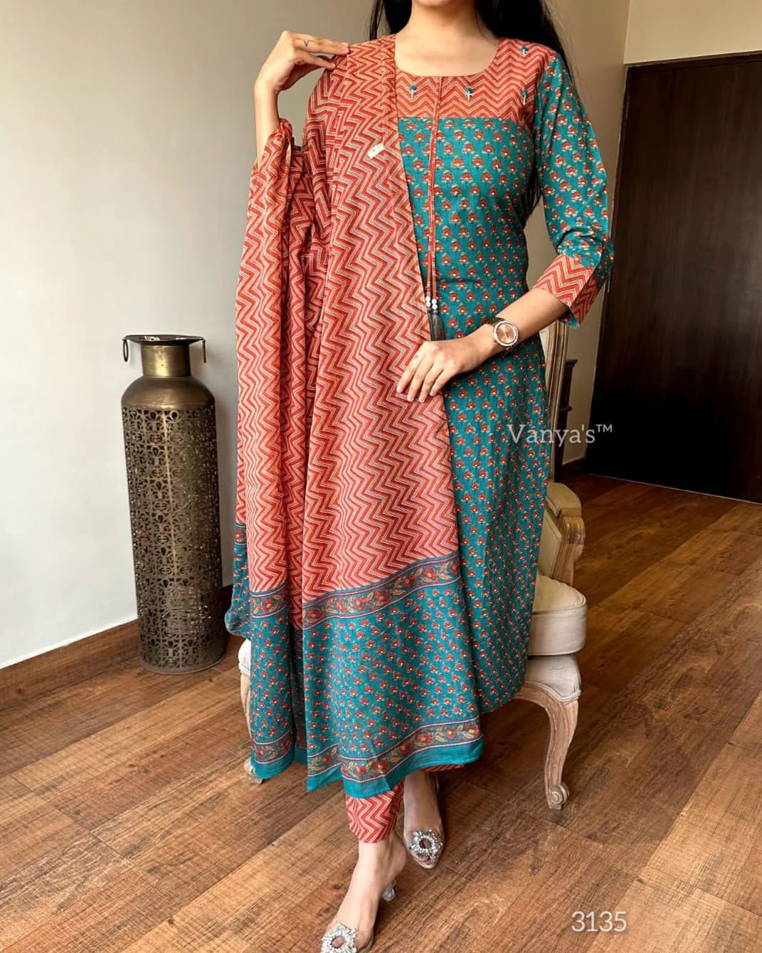 COTTON PRINTED KURTA SET