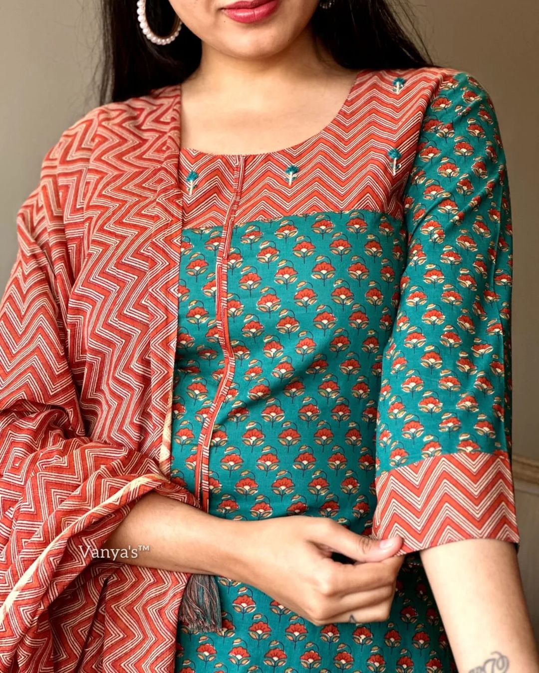 COTTON PRINTED KURTA SET